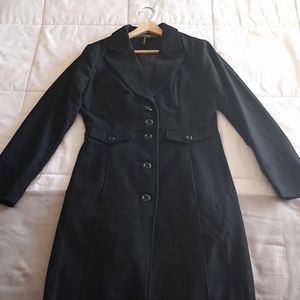 Black Wool-Blend Coat szL
